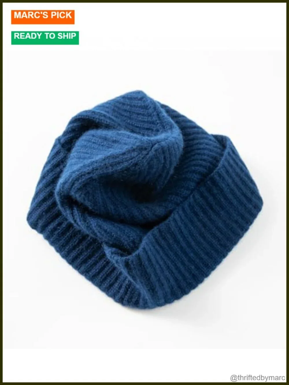 Men's 100% Cashmere Winter Ski Beanie Hat Ultra-Soft Ribbed Cuffed